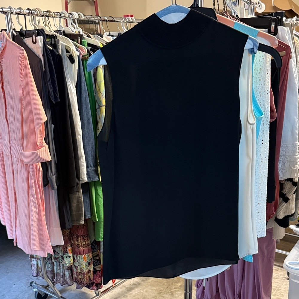 Theory Black Sleeveless Blouse